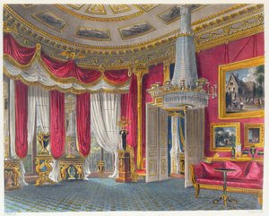 The Rose Satin drawing room, Carlton House, looking south-west, engraved by R. Reeve, from 